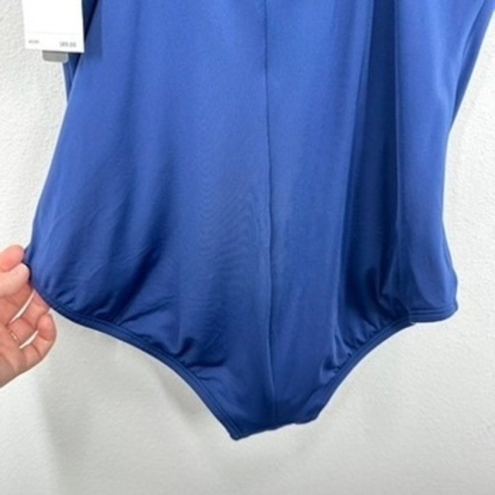 Jantzen‎ Pantheon Blue One Piece Swimsuit Criss Cross Back Size 12 NEW - Picture 4 of 8